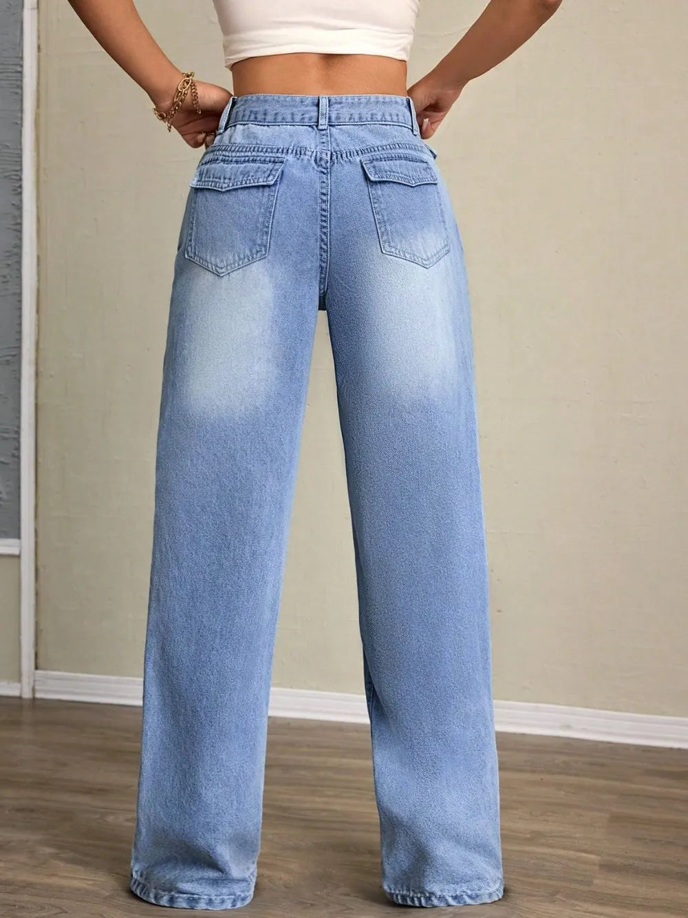 Washed High Waist Jeans
